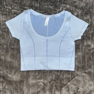 Offline by Arie Light Blue Ribbed Crop Top size XS